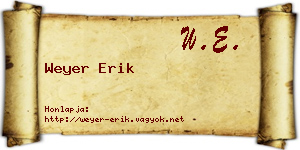 Weyer Erik névjegykártya